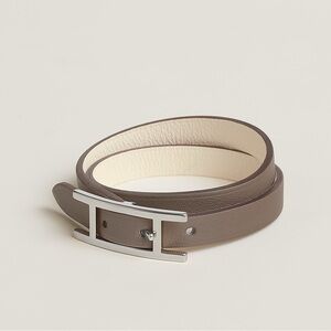 Hermes Behapi Double Tour Leather Wrap Bracelet